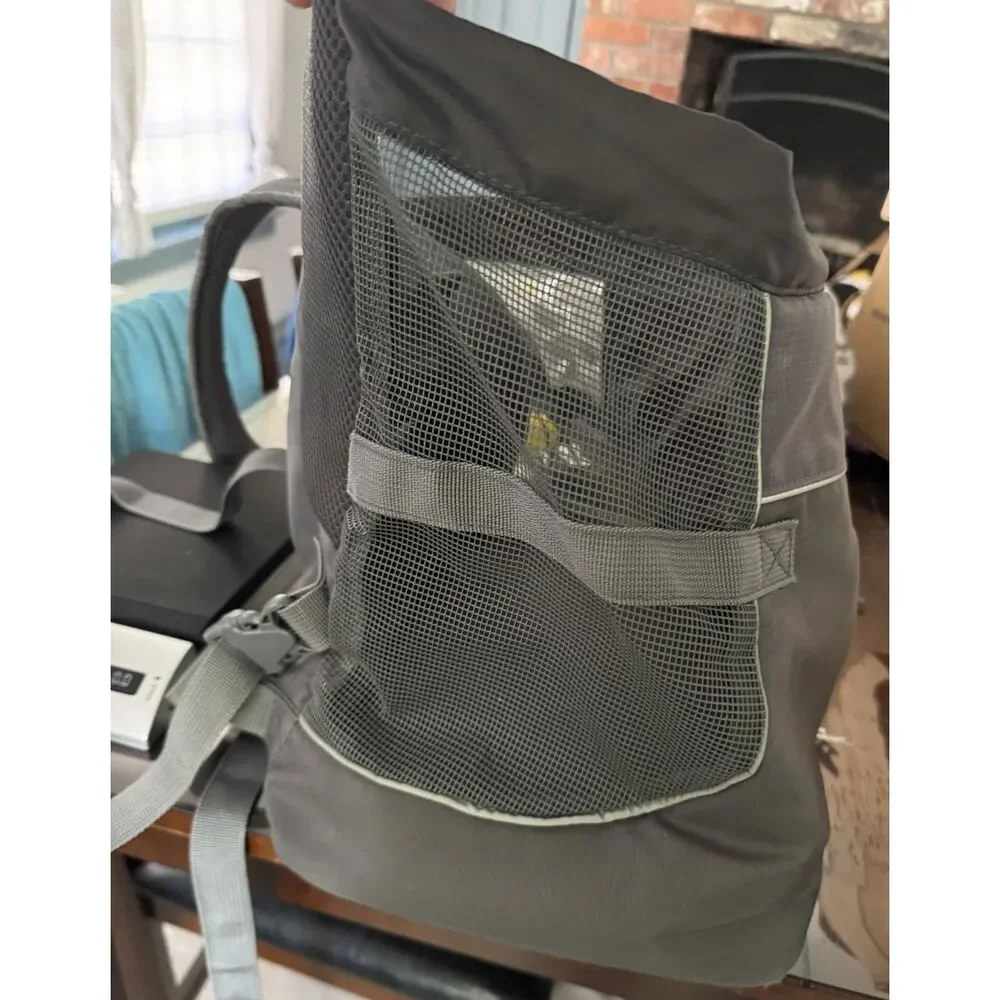 Outward Hound Dog Carrier Backpack Gray Mesh Pet Travel Bag Adjustable Medium